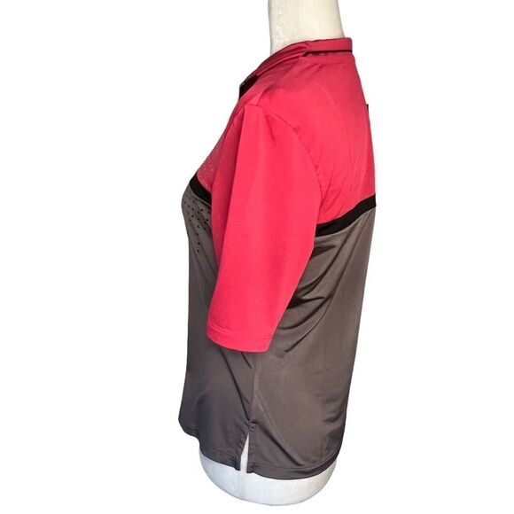 Jamie Sadock Golf Shirt. Pink and Grey with 1/4 Zipper. Short Sleeves. Sz Small - Picture 7 of 11